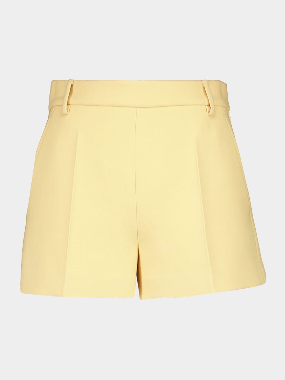 Light Yellow Wool Crêpe Shorts