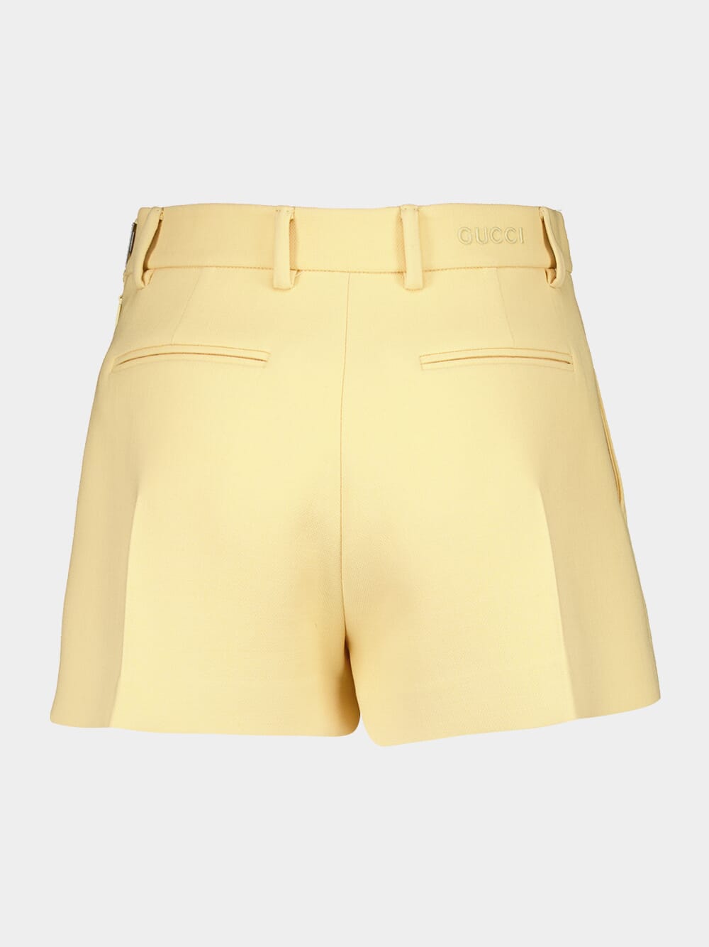 Light Yellow Wool Crêpe Shorts