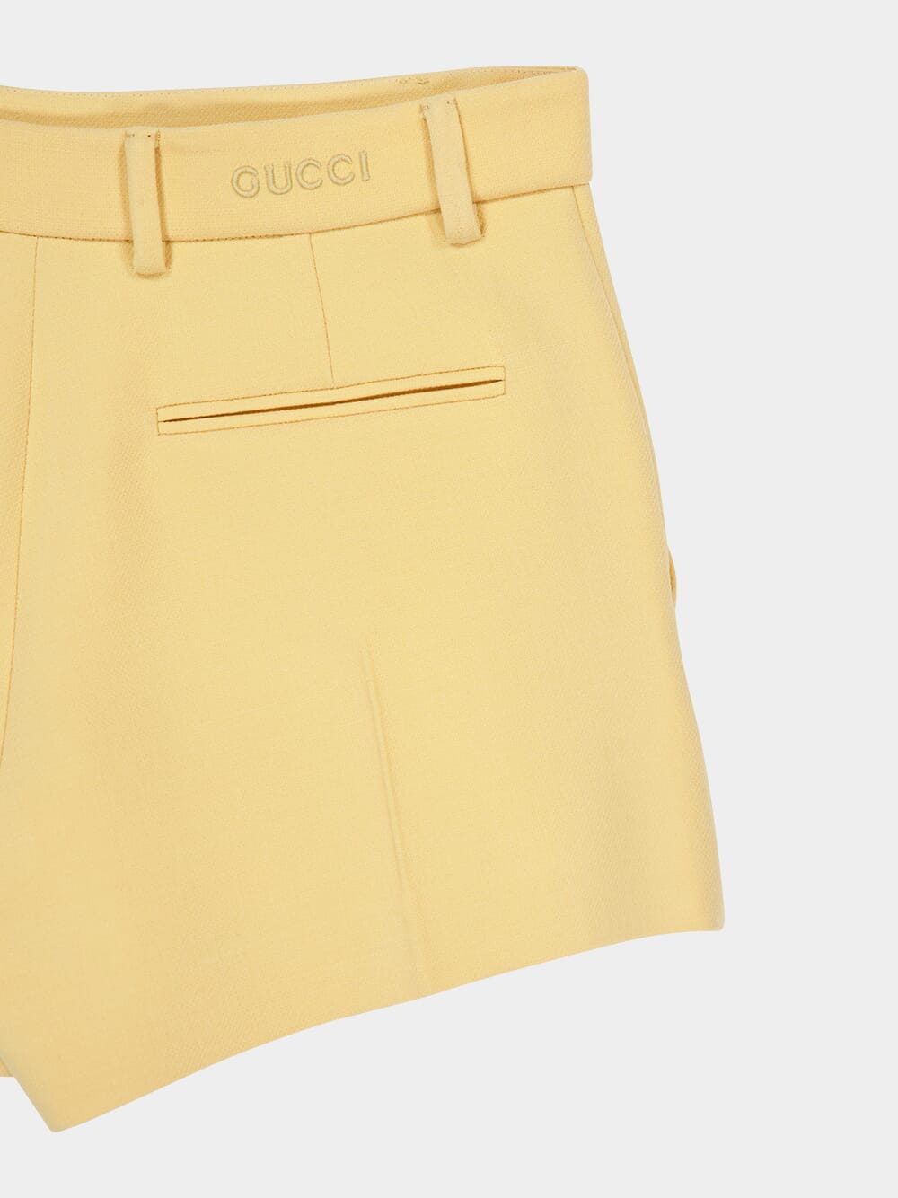 Light Yellow Wool Crêpe Shorts