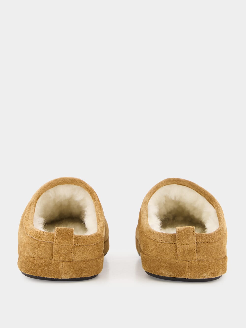 Brown Alaska Suede Shearling Slippers