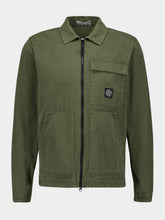 Stone Island Musk Green Overshirt with Zip Fastening