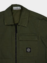 Stone Island Musk Green Overshirt with Zip Fastening