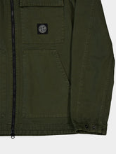 Stone Island Musk Green Overshirt with Zip Fastening