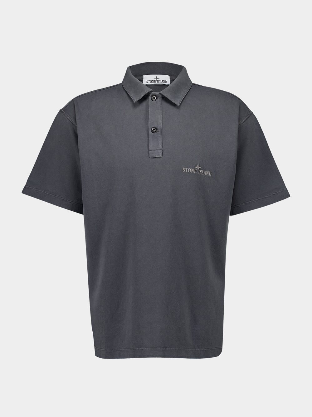 Lead Grey Polo Shirt with Embroidery