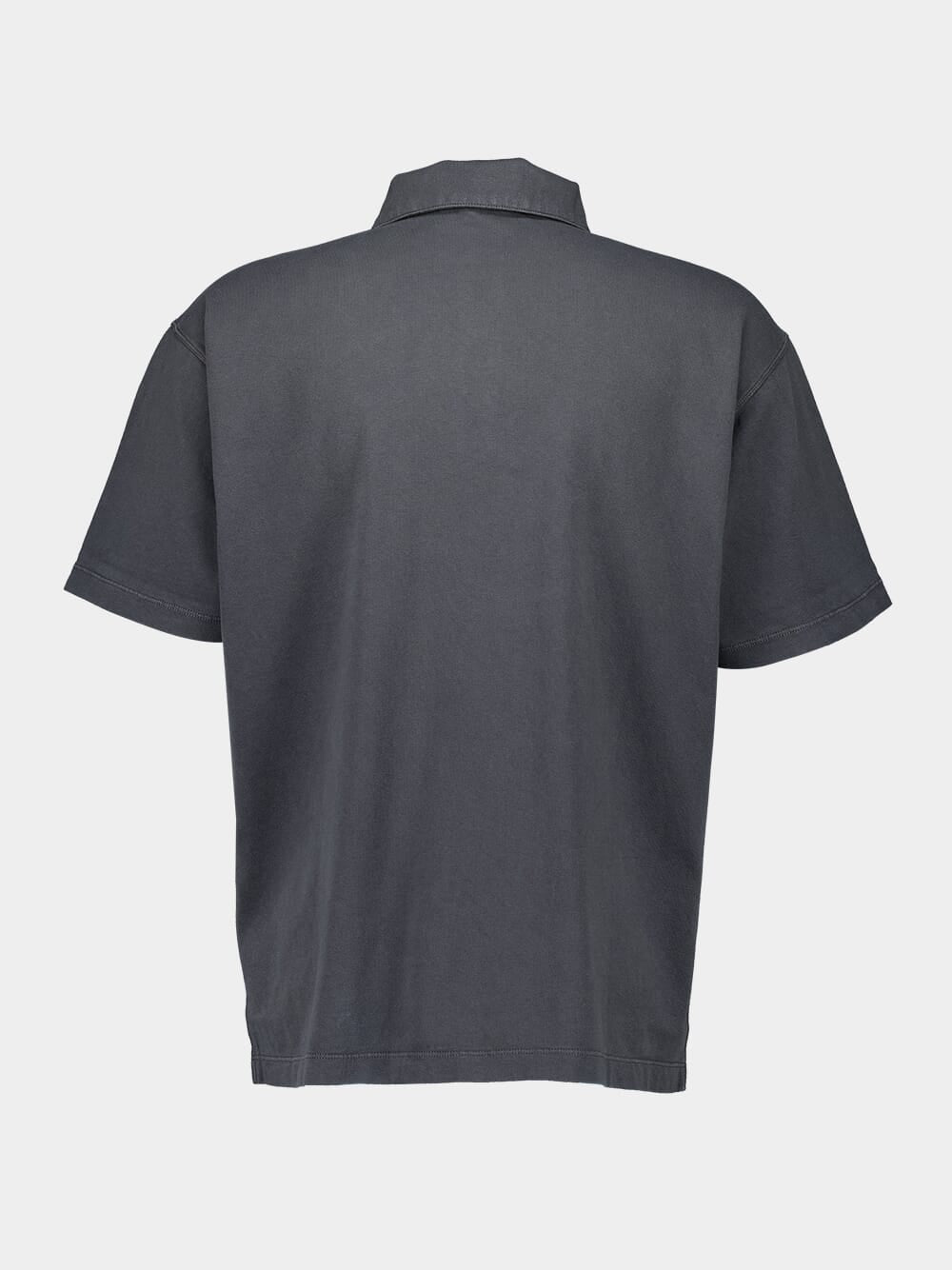 Lead Grey Polo Shirt with Embroidery