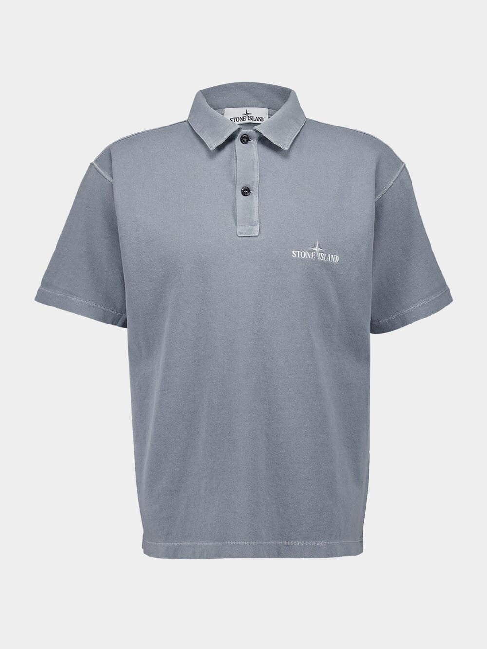 Grey Logo Embroidery Polo Shirt