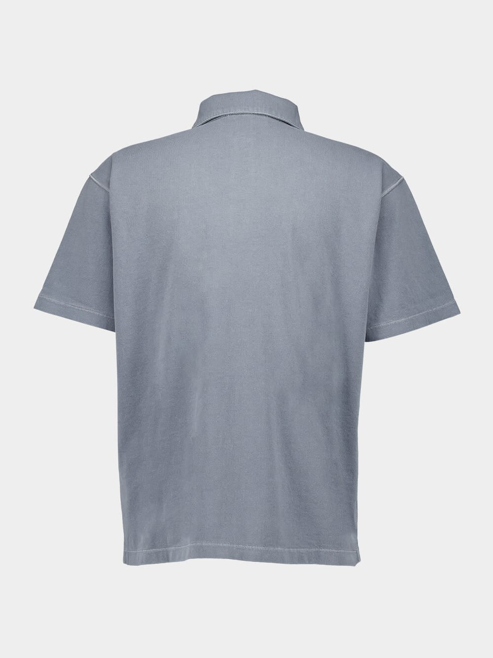 Grey Logo Embroidery Polo Shirt