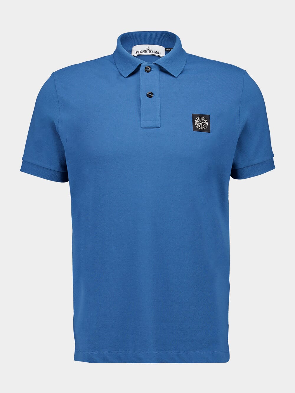 Avio Blue Slim Fit Short Sleeve Polo Shirt