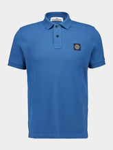 Stone Island Avio Blue Slim Fit Short Sleeve Polo Shirt