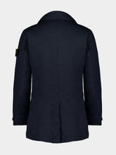Stone Island Blue Short Trench Coat with Anti-Drop