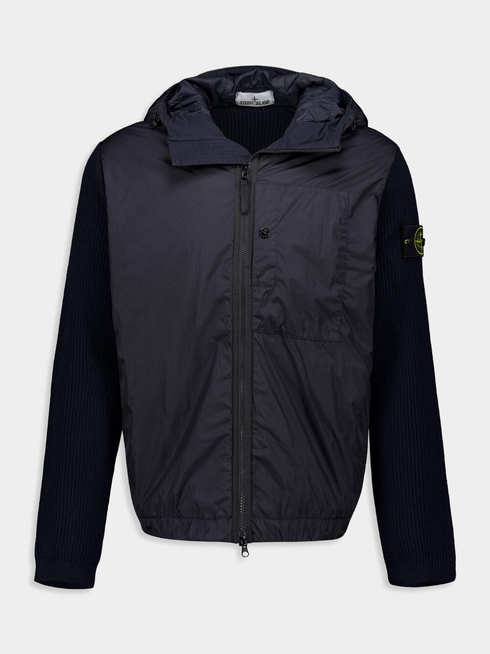 Navy Blue Wind-Resistant Hooded Blouson