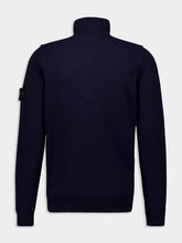 Stone Island Navy Blue Half Zip Sweater with Buttons