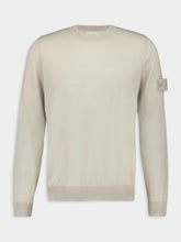 Stone Island Beige Crewneck Jumper with Ribbed Details