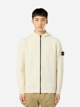 Stone Island White Full Zip Cardigan with Hood