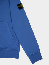 Stone Island Avio Blue Hooded Sweatshirt with Pouch Pocket