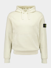 Stone Island Off White Hooded Sweatshirt with Pouch Pocket