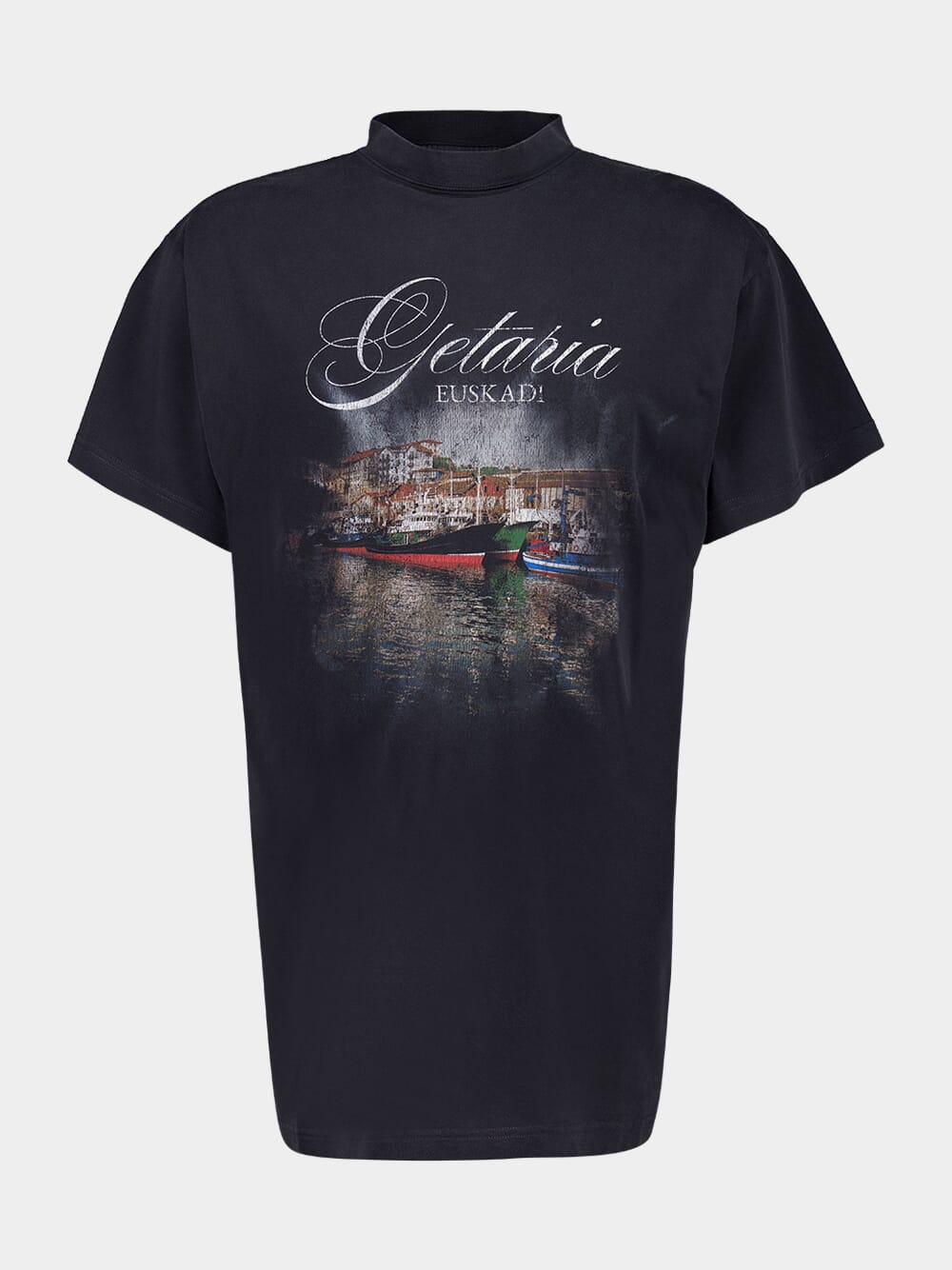 Getaria Oversized T-Shirt in Black Faded