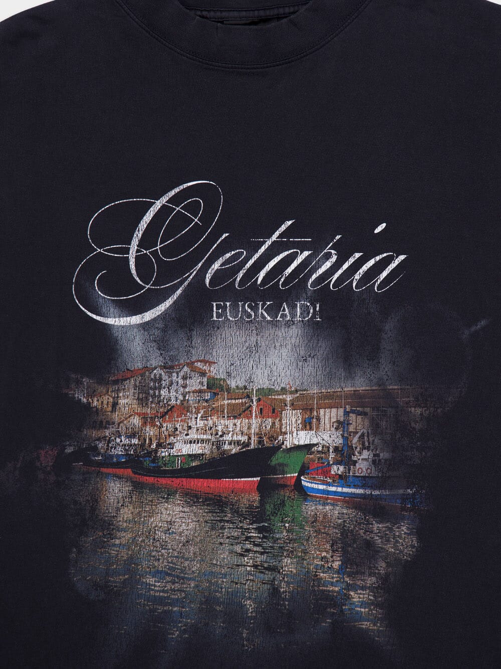 Getaria Oversized T-Shirt in Black Faded