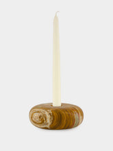 Zaconi Sora Cairn Onyx Medium Candle Holder in Forest Veil