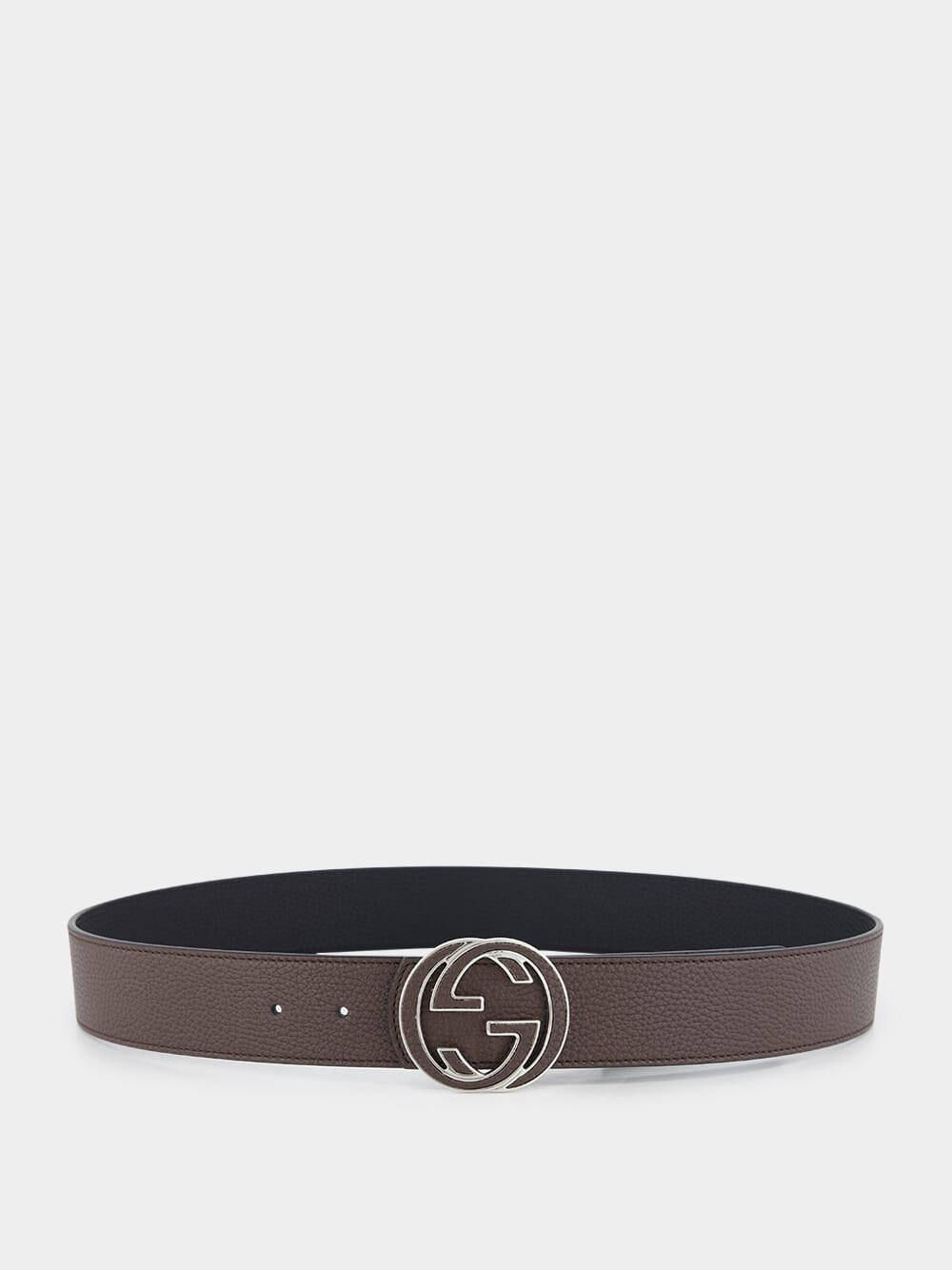 Brown Reversible Belt with Interlocking G Buckle