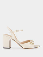 Gucci White Leather Horsebit Sandals