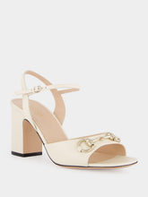 Gucci White Leather Horsebit Sandals