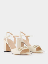 Gucci White Leather Horsebit Sandals