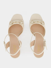 Gucci White Leather Horsebit Sandals