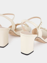 Gucci White Leather Horsebit Sandals