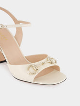 Gucci White Leather Horsebit Sandals