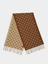 Gucci Havana Brown and Beige GG Cashmere Shawl