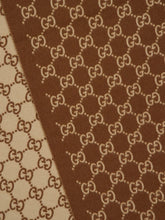 Gucci Havana Brown and Beige GG Cashmere Shawl