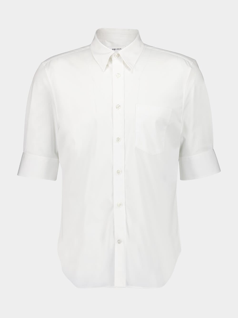 White Short Sleeve Cotton Shirt