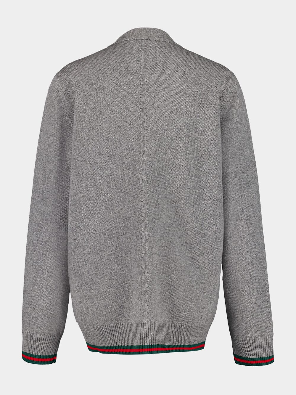 Grey Wool and Cashmere Cardigan with Web