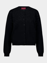 Gucci Black Wool Cardigan with GG Crystals