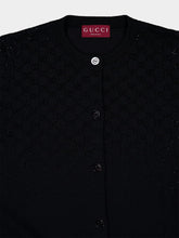 Gucci Black Wool Cardigan with GG Crystals