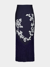 Alémais Ink Blue Dillon Appliqué Midi Skirt