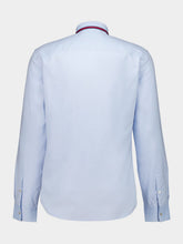 Gucci Pale Blue Oxford Cotton Shirt with Web Collar