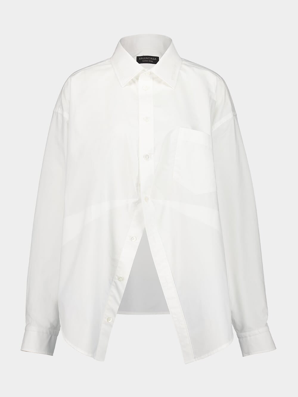 White Long-Sleeved Cotton Shirt