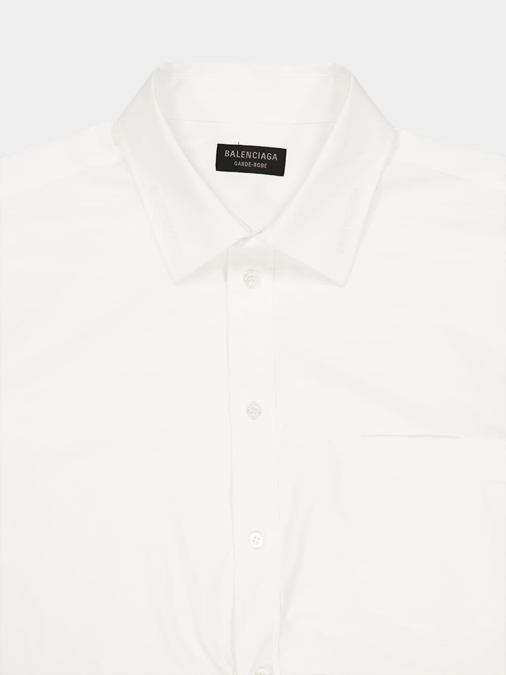 White Long-Sleeved Cotton Shirt