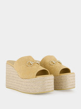 Gucci Beige GG Platform Espadrille with Horsebit