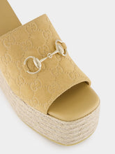 Gucci Beige GG Platform Espadrille with Horsebit