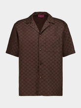Gucci Brown GG Canvas Linen-Blend Bowling Shirt