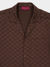 Gucci Brown GG Canvas Linen-Blend Bowling Shirt