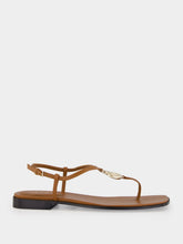Gucci Brown Leather Flat Sandals with Interlocking G