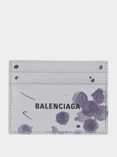 Balenciaga Light Grey Printed Leather Card Holder