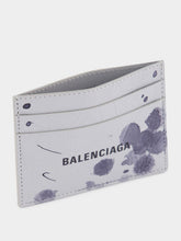 Balenciaga Light Grey Printed Leather Card Holder