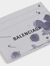 Balenciaga Light Grey Printed Leather Card Holder