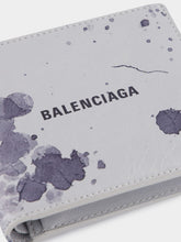 Balenciaga Light Grey Printed Leather Wallet