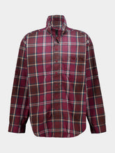 Balenciaga Burgundy Checked Zip-Up Shirt